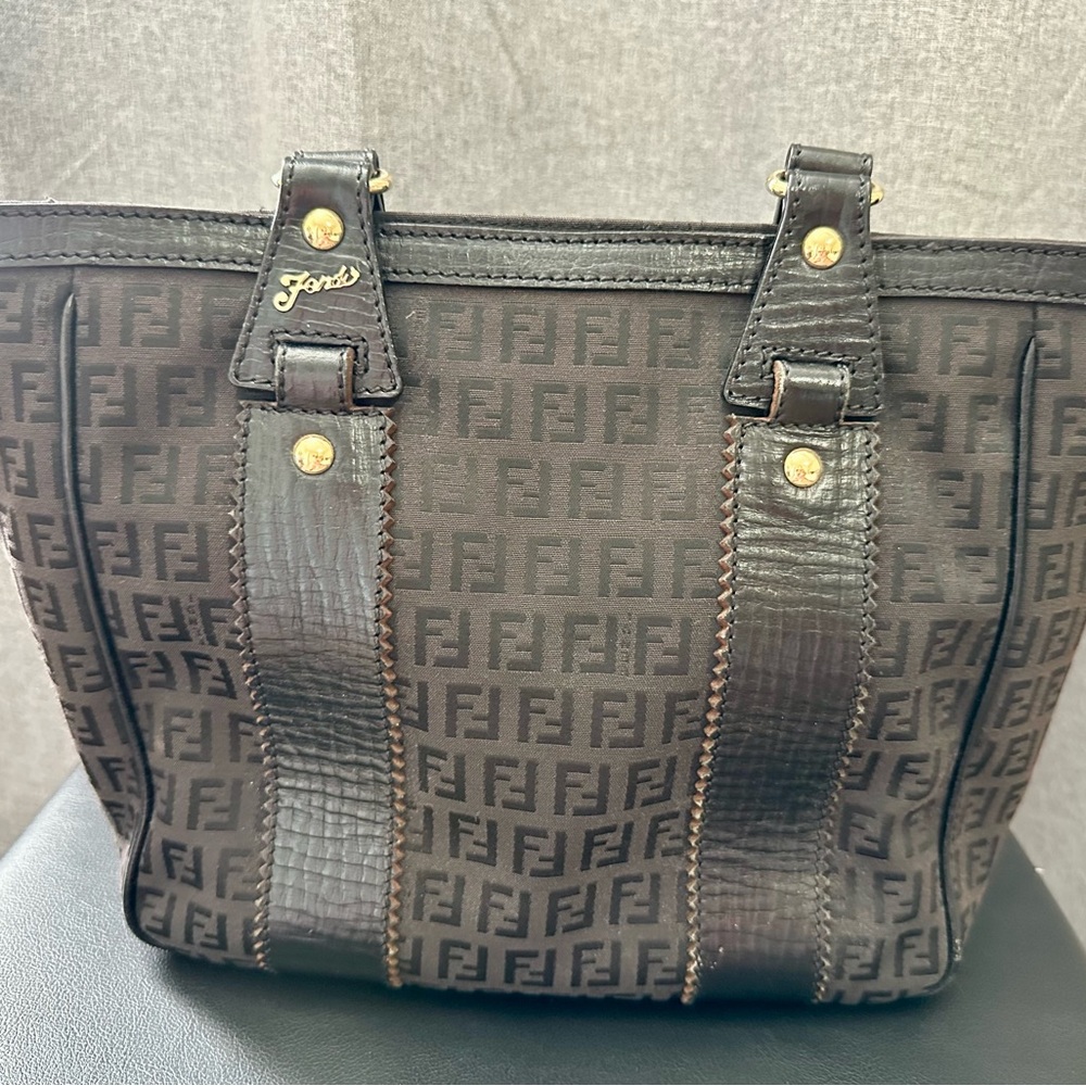 Fendi Black and Brown Monogram Tote